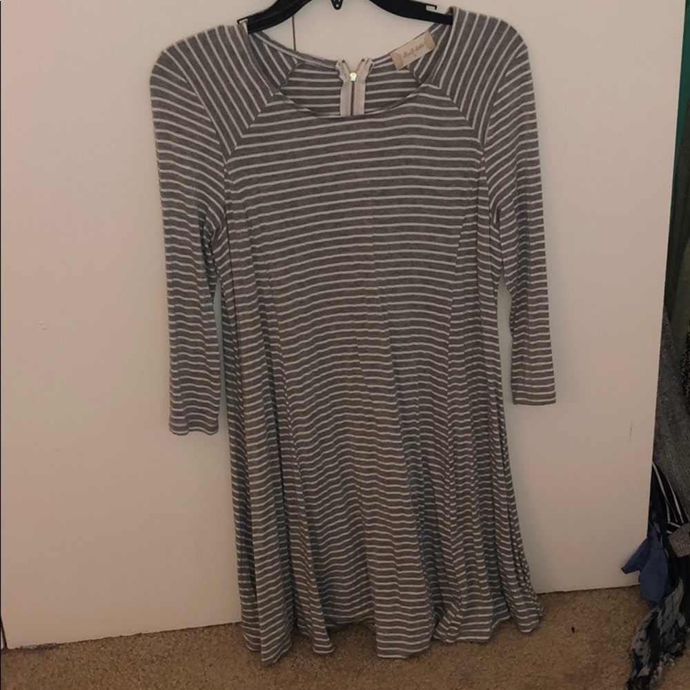 Gray and white casual dress